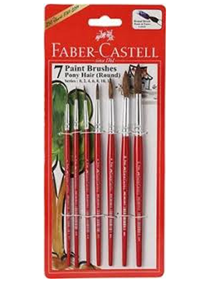 FABER CASTELL SET OF ROUND BRUSHES (0,2,4,6) - PONY HAIR -