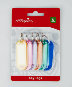 KEY RING WITH NAME LABEL - 6PC SET