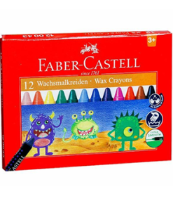 FABER CASTELL WAX CRAYONS - REGULAR - 12 PCS